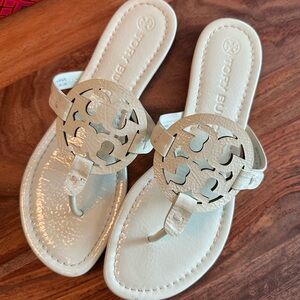 Tory Burch Meadow Mist Miller Naplak Leather Sandal